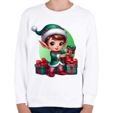 PRINTFASHION Karácsonyi manófiú - Gyerek pulóver - Fehér