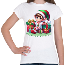 PRINTFASHION Karácsonyi manófiú - Női póló - Fehér