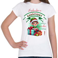 PRINTFASHION Karácsonyi manófiú - Női póló - Fehér női póló