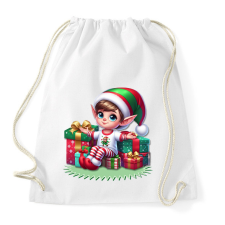 PRINTFASHION Karácsonyi manófiú - Sportzsák, Tornazsák - Fehér tornazsák