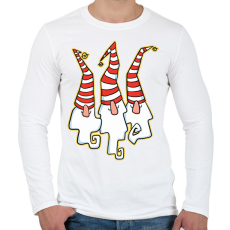 PRINTFASHION Karácsonyi manók - Férfi hosszú ujjú póló - Fehér