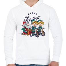 PRINTFASHION Karácsonyi manók - Férfi kapucnis pulóver - Fehér