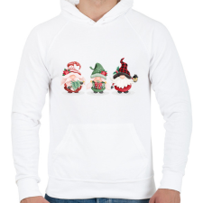 PRINTFASHION Karácsonyi manók - Férfi kapucnis pulóver - Fehér férfi pulóver, kardigán