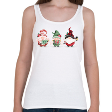 PRINTFASHION Karácsonyi manók - Női atléta - Fehér női trikó