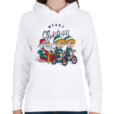 PRINTFASHION Karácsonyi manók - Női kapucnis pulóver - Fehér