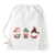PRINTFASHION Karácsonyi manók - Sportzsák, Tornazsák - Fehér