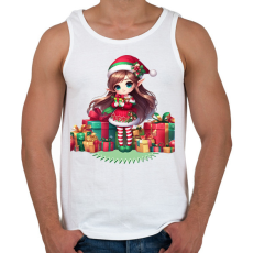 PRINTFASHION Karácsonyi manólány - Férfi atléta - Fehér