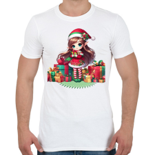 PRINTFASHION Karácsonyi manólány - Férfi póló - Fehér férfi póló