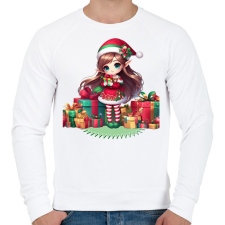 PRINTFASHION Karácsonyi manólány - Férfi pulóver - Fehér férfi pulóver, kardigán