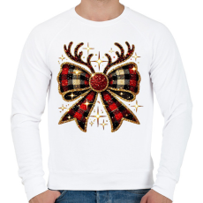 PRINTFASHION Karácsonyi masni - Férfi pulóver - Fehér