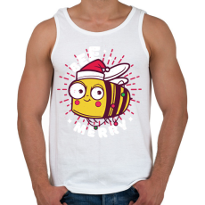 PRINTFASHION Karácsonyi méh - Férfi atléta - Fehér