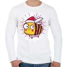 PRINTFASHION Karácsonyi méh - Férfi hosszú ujjú póló - Fehér férfi póló