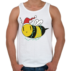 PRINTFASHION Karácsonyi méhecske - Férfi atléta - Fehér