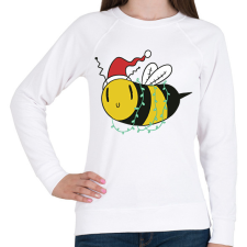 PRINTFASHION Karácsonyi méhecske - Női pulóver - Fehér női pulóver, kardigán