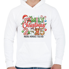 PRINTFASHION karácsonyi minta - Férfi kapucnis pulóver - Fehér férfi pulóver, kardigán