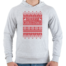 PRINTFASHION Karácsonyi minta - Férfi kapucnis pulóver - Sport szürke férfi pulóver, kardigán