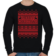PRINTFASHION Karácsonyi minta - Férfi pulóver - Fekete férfi pulóver, kardigán
