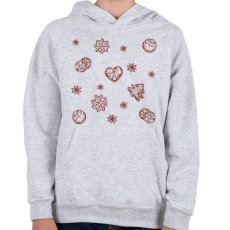 PRINTFASHION Karácsonyi minta - Gyerek kapucnis pulóver - Sport szürke