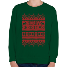 PRINTFASHION Karácsonyi minta - Gyerek pulóver - Sötétzöld