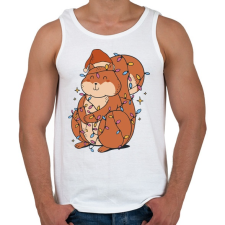 PRINTFASHION Karácsonyi mókus - Férfi atléta - Fehér atléta, trikó