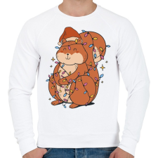 PRINTFASHION Karácsonyi mókus - Férfi pulóver - Fehér férfi pulóver, kardigán