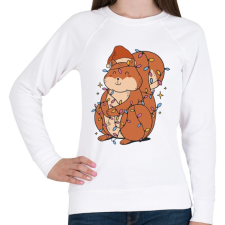 PRINTFASHION Karácsonyi mókus - Női pulóver - Fehér női pulóver, kardigán