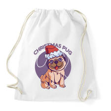 PRINTFASHION Karácsonyi mopsz - Sportzsák, Tornazsák - Fehér tornazsák