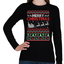 PRINTFASHION karácsonyi  - Női hosszú ujjú póló - Fekete női póló