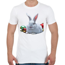 PRINTFASHION karácsonyi nyuszi - Férfi póló - Fehér férfi póló