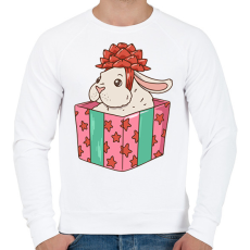 PRINTFASHION Karácsonyi nyuszi - Férfi pulóver - Fehér