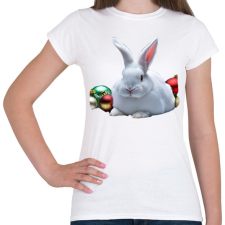 PRINTFASHION karácsonyi nyuszi - Női póló - Fehér női póló