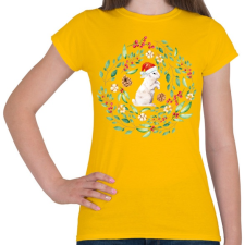 PRINTFASHION Karácsonyi nyuszi - Női póló - Sárga női póló