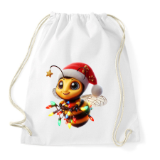 PRINTFASHION Karácsonyi party méhecske - Sportzsák, Tornazsák - Fehér tornazsák