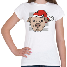 PRINTFASHION Karácsonyi pitbull - Női póló - Fehér