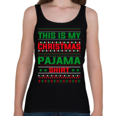 PRINTFASHION Karácsonyi pizsama póló - Női atléta - Fekete