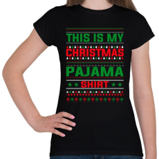 PRINTFASHION Karácsonyi pizsama póló - Női póló - Fekete