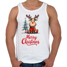 PRINTFASHION karácsonyi rénszarvas - Férfi atléta - Fehér