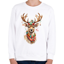 PRINTFASHION Karácsonyi rénszarvas - Gyerek pulóver - Fehér gyerek pulóver, kardigán