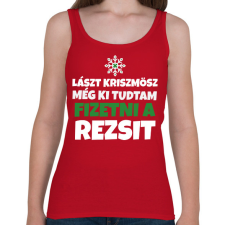 PRINTFASHION KARÁCSONYI REZSI - Női atléta - Cseresznyepiros női trikó