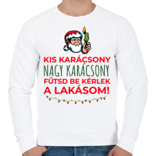 PRINTFASHION Karácsonyi rezsicsökkentés 2 - Férfi pulóver - Fehér férfi pulóver, kardigán