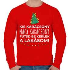 PRINTFASHION Karácsonyi rezsicsökkentés 4 - Férfi pulóver - Piros