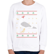 PRINTFASHION Karácsonyi sirályos csúnya pulcsi - Gyerek pulóver - Fehér gyerek pulóver, kardigán