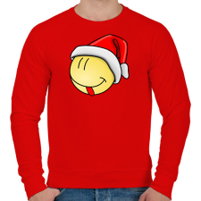 PRINTFASHION Karácsonyi smile - Férfi pulóver - Piros férfi pulóver, kardigán
