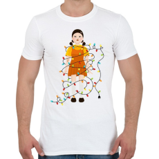 PRINTFASHION Karácsonyi Squid Game Baba - Férfi póló - Fehér