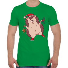 PRINTFASHION Karácsonyi süni - Férfi póló - Zöld férfi póló