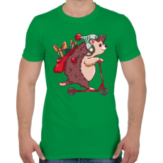 PRINTFASHION Karácsonyi süni - Férfi póló - Zöld