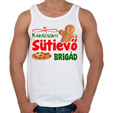 PRINTFASHION Karácsonyi sütievő brigád - Férfi atléta - Fehér
