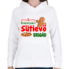 PRINTFASHION Karácsonyi sütievő brigád - Női kapucnis pulóver - Fehér női pulóver, kardigán