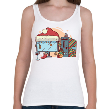 PRINTFASHION Karácsonyi számítógép - Női atléta - Fehér női trikó