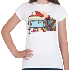 PRINTFASHION Karácsonyi számítógép - Női póló - Fehér női póló